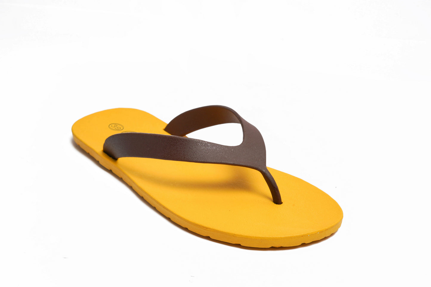 Flippy Yellow Sole Brown Strap