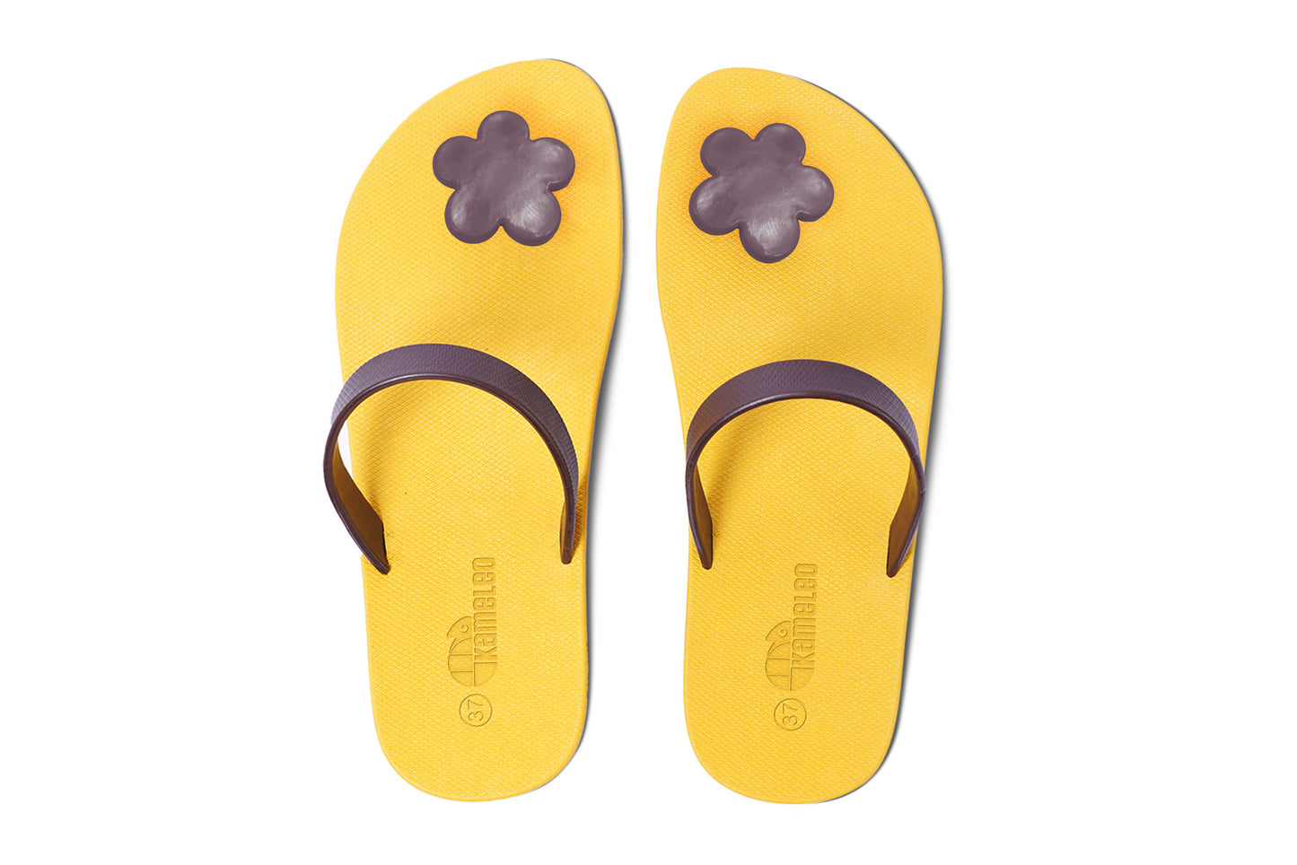 Poppi Flora Yellow Sole Brown Strap