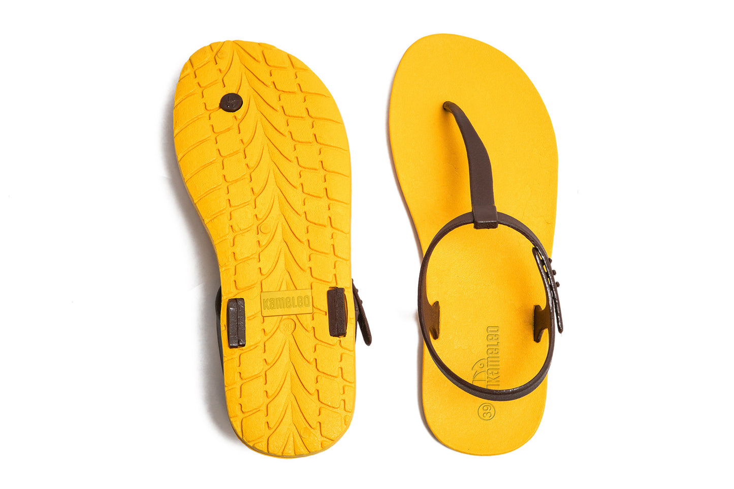 Saily Yellow Sole Brown Strap