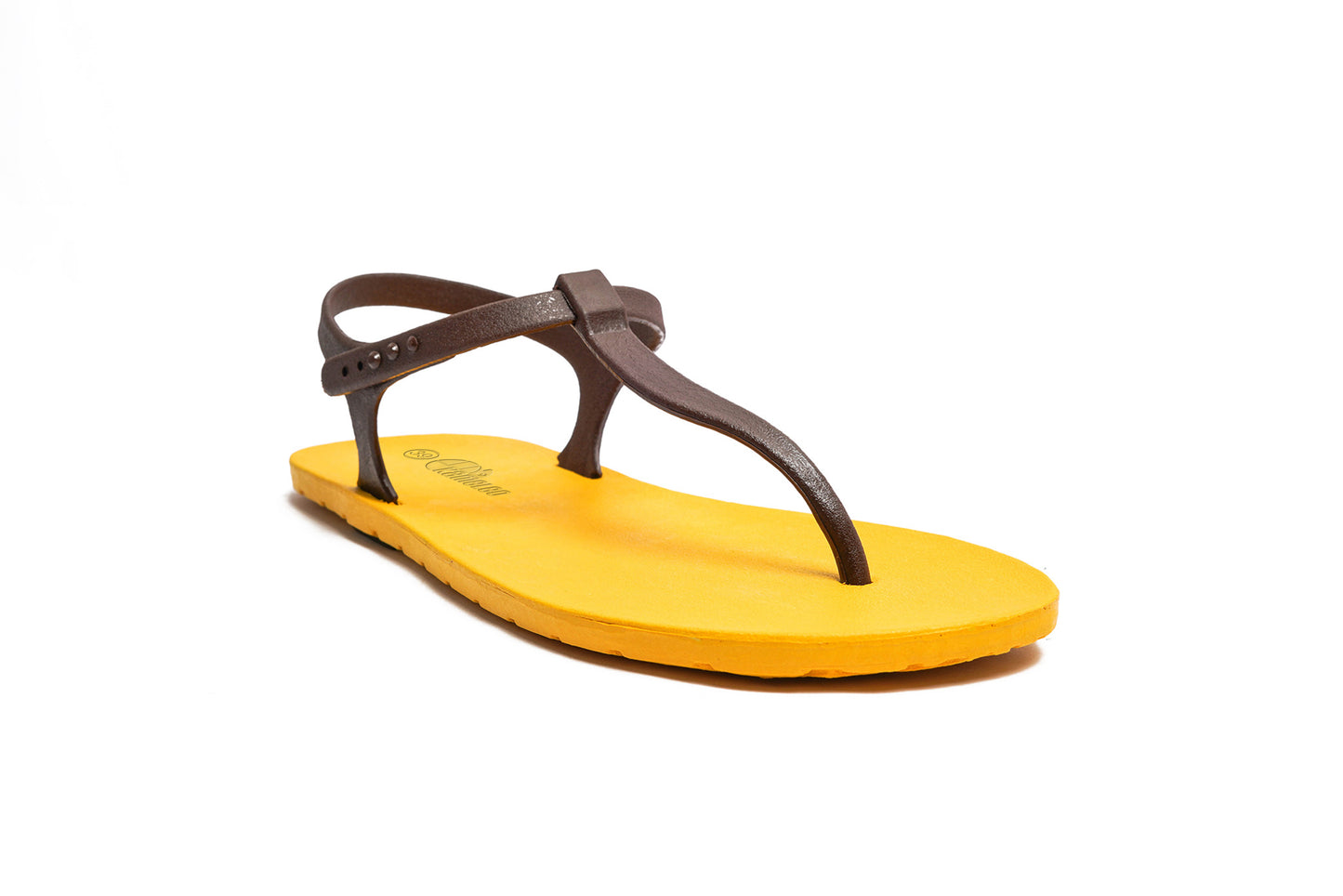 Saily Yellow Sole Brown Strap