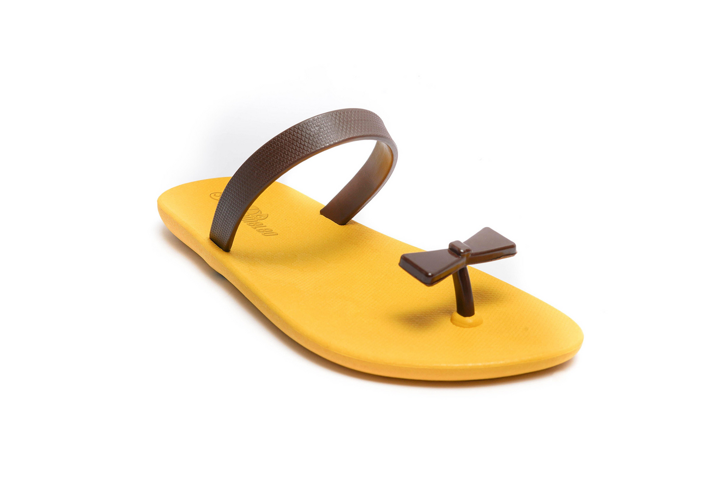 Poppi Bow Yellow Sole Brown Strap