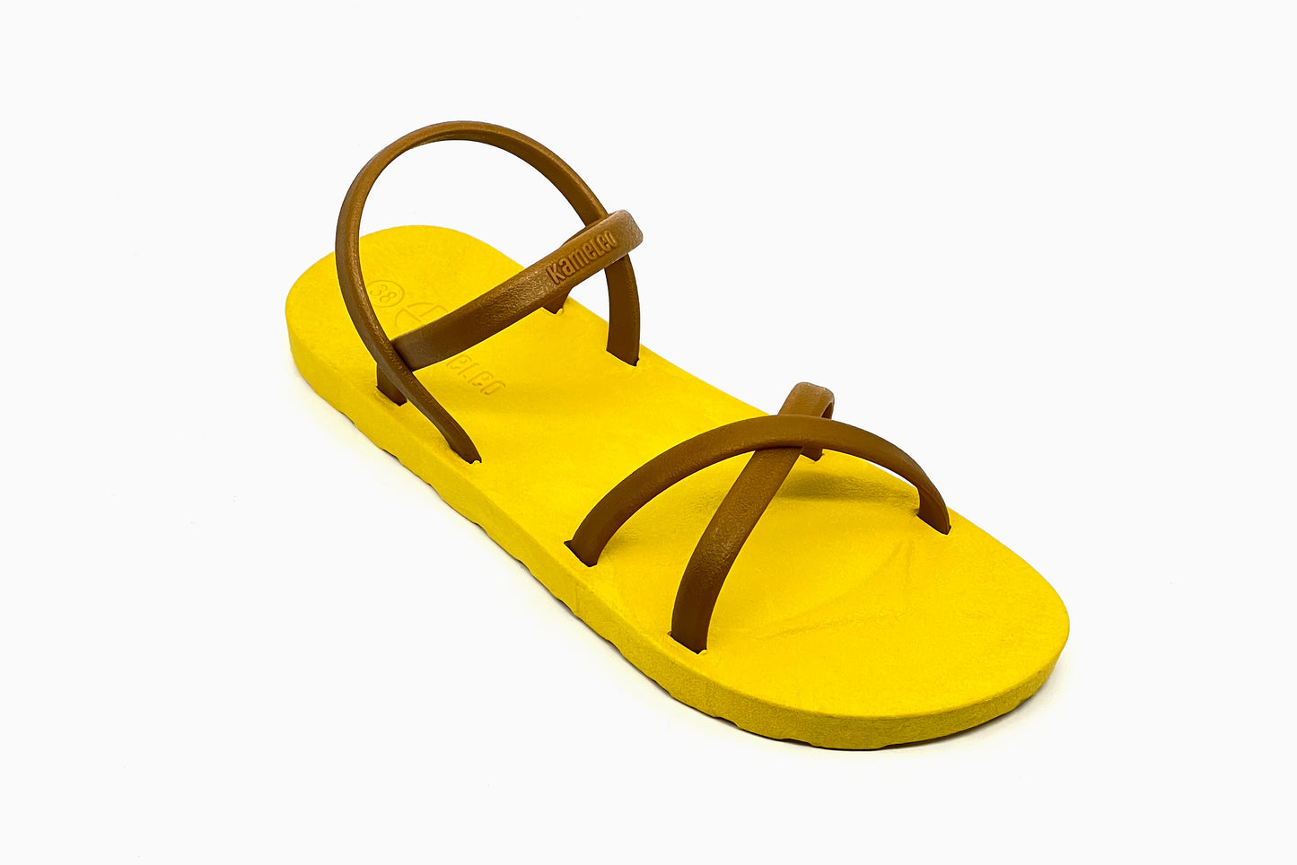Cross Slim Yellow Sole Caramel Strap