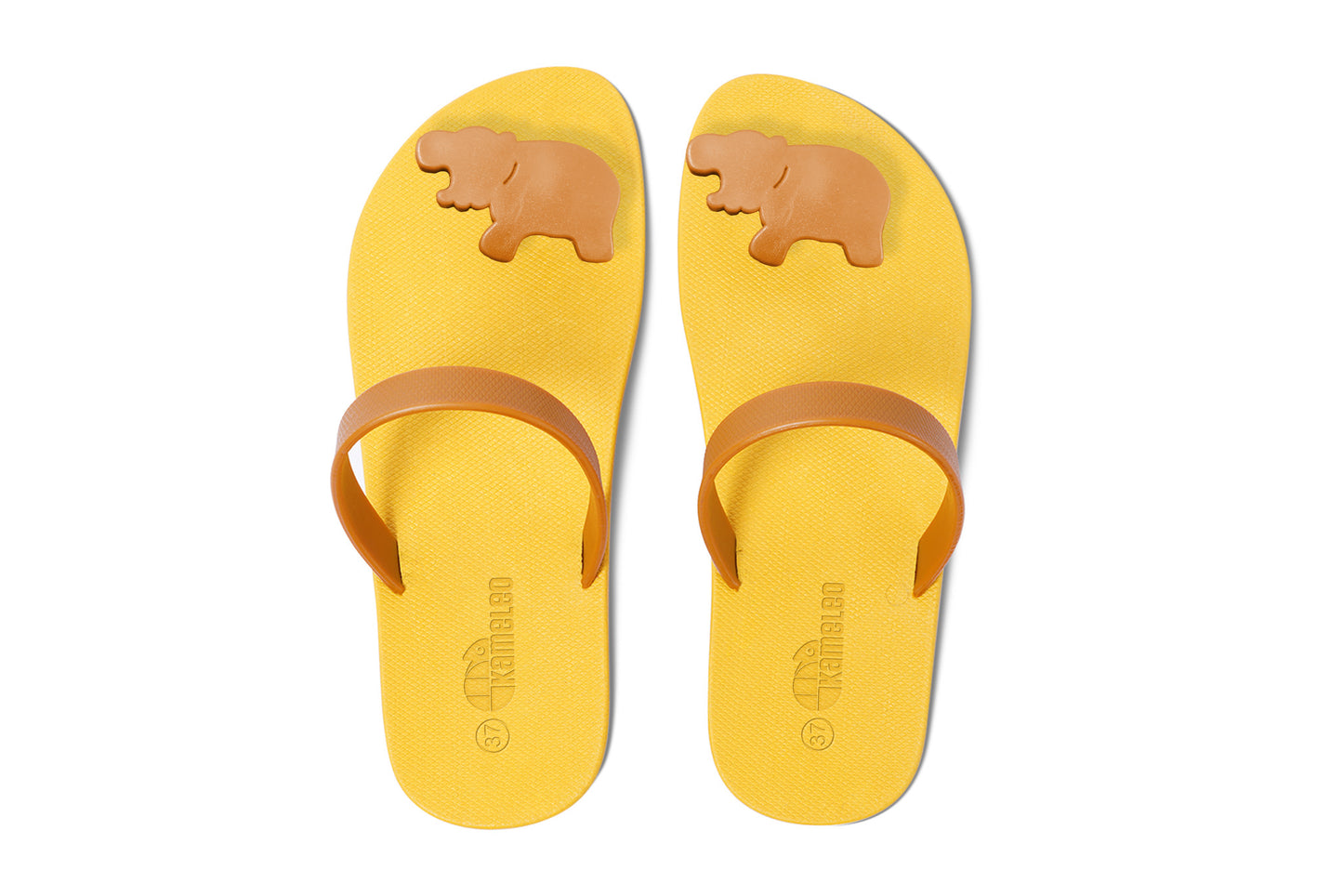 Poppi Hippo Yellow Sole Caramel Strap