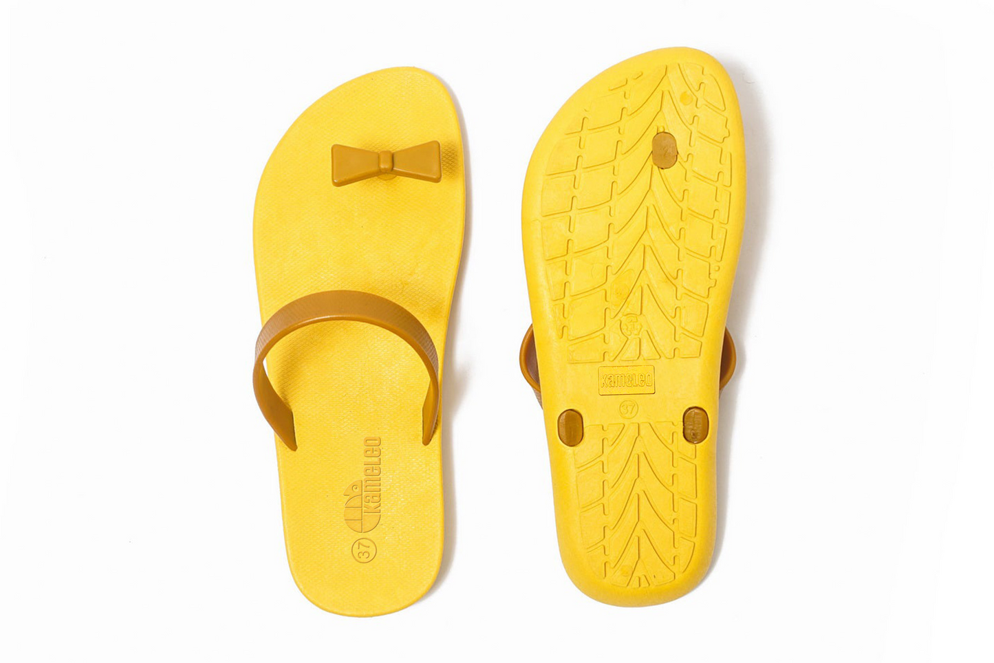 Poppi Bow Yellow Sole Caramel Strap