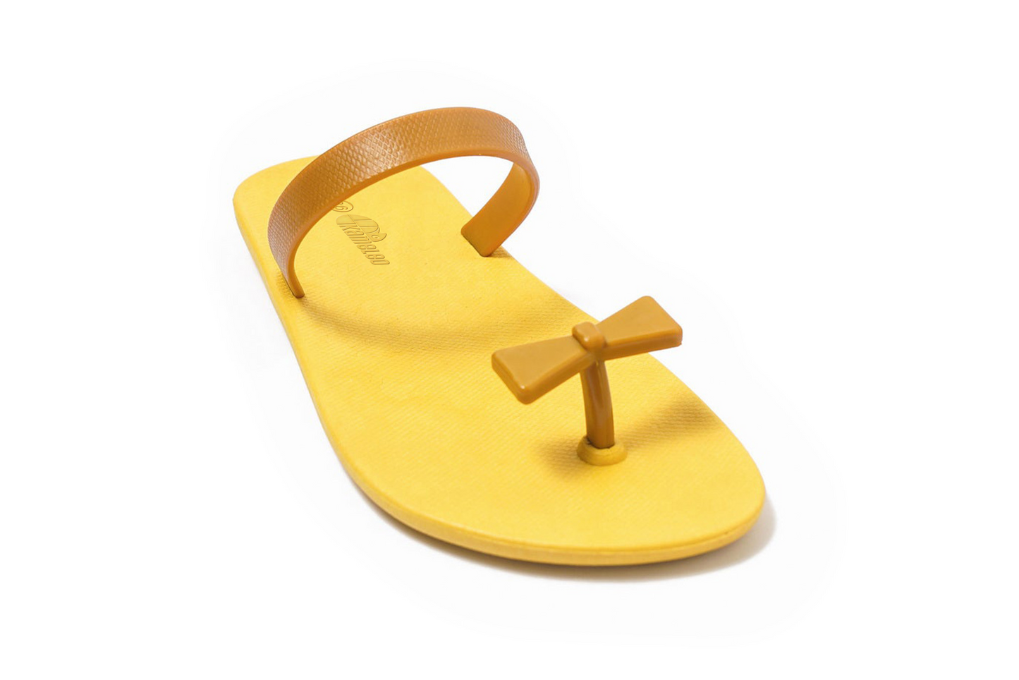 Poppi Bow Yellow Sole Caramel Strap