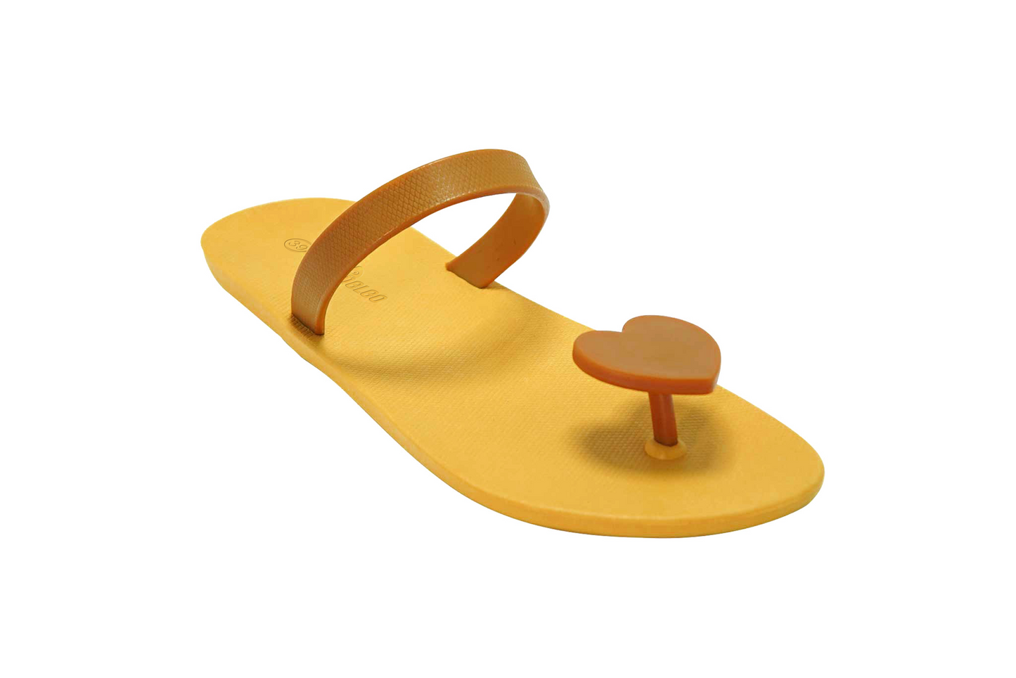 Poppi Heart Yellow Sole Caramel Strap
