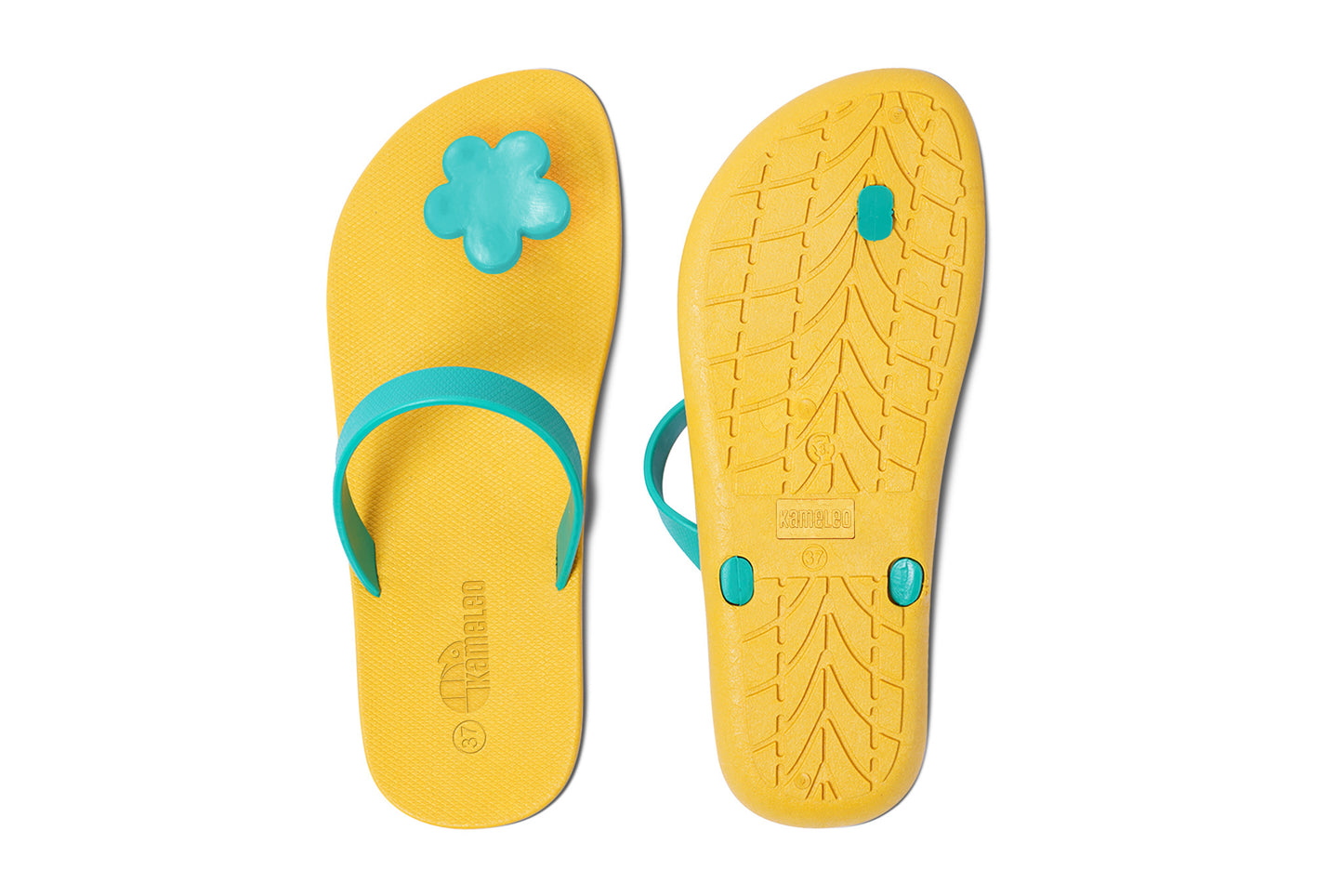 Poppi Flora Yellow Sole Green Strap