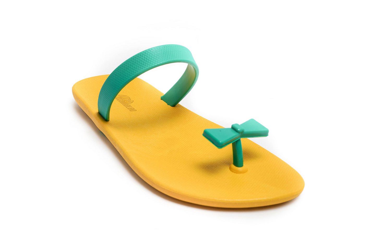 Poppi Bow Yellow Sole Green Strap