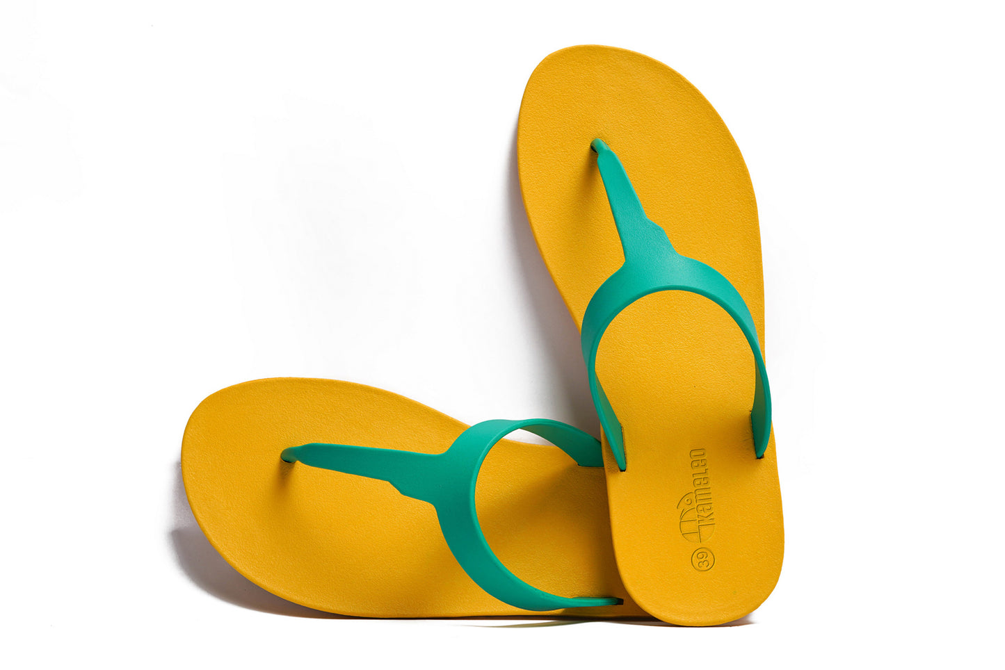 Thongs Yellow Sole Green Strap