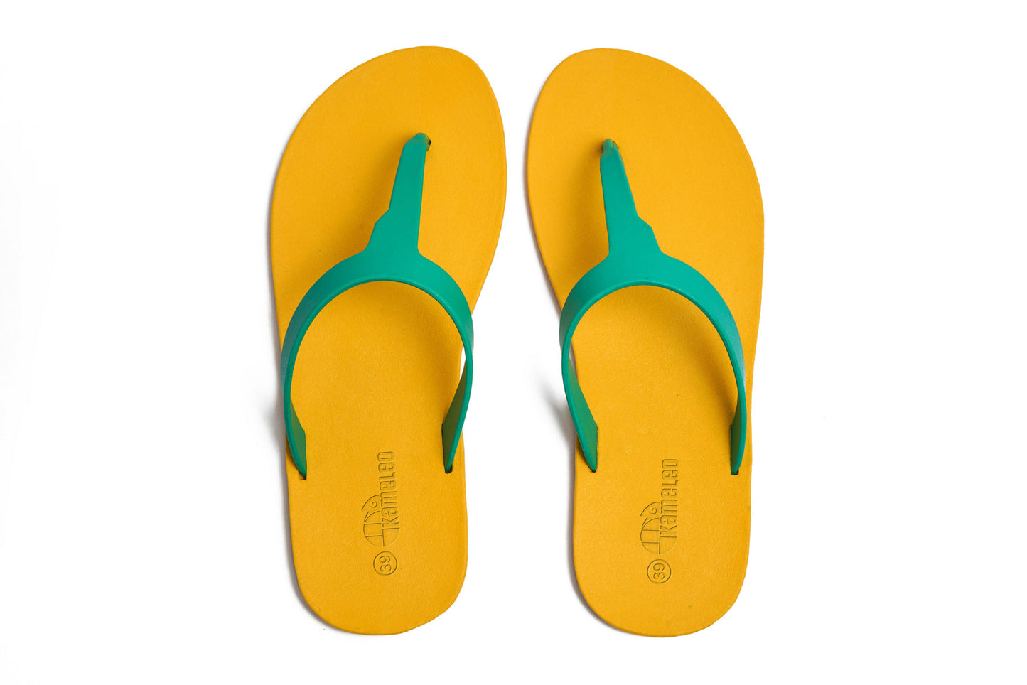 Thongs Yellow Sole Green Strap