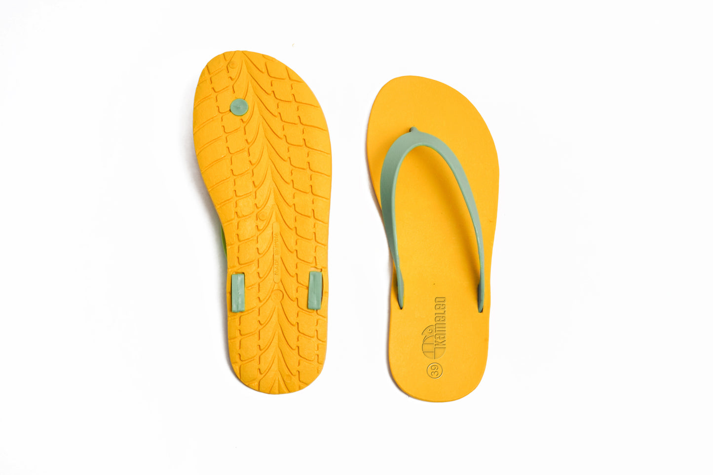 Flippy Yellow Sole Grey Strap