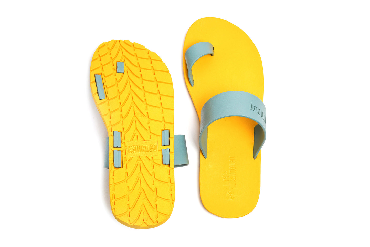 Pop Thumb Yellow Sole Grey Strap