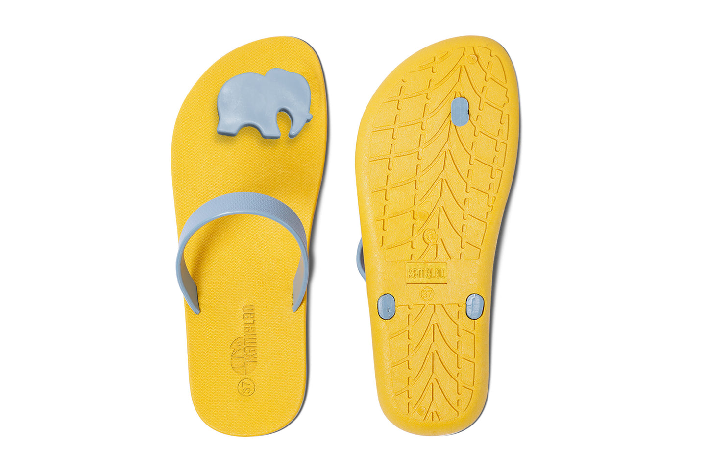 Poppi Ellie Yellow Sole Grey Strap