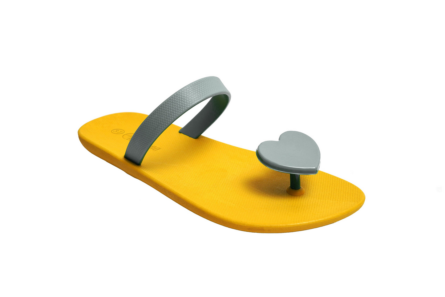 Poppi Heart Yellow Sole Grey Strap