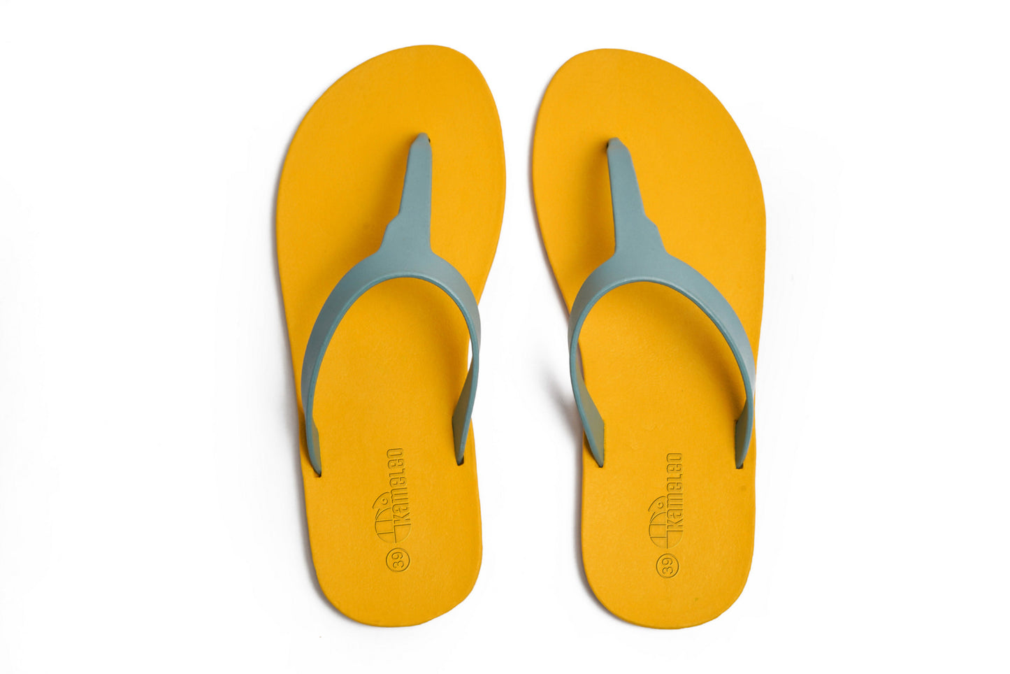 Thongs Yellow Sole Grey Strap