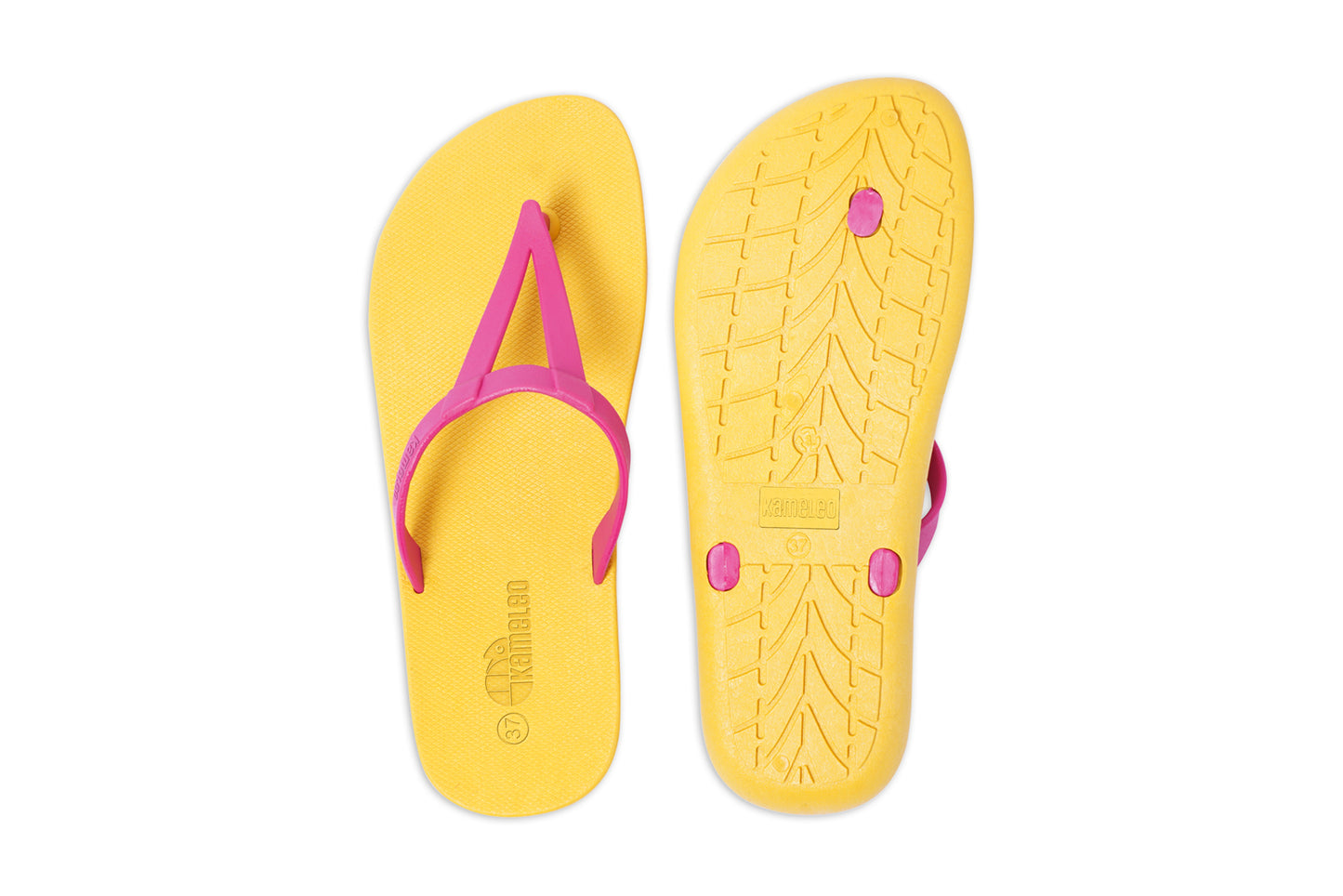 Eiffel Yellow Sole Pink Strap