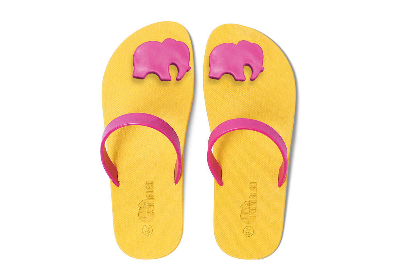 Poppi Ellie Yellow Sole Pink Strap