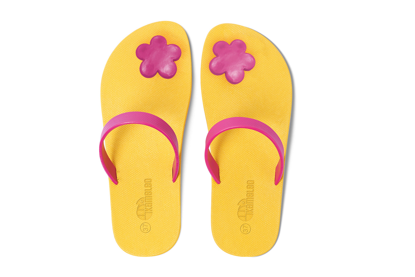 Poppi Flora Yellow Sole Pink Strap