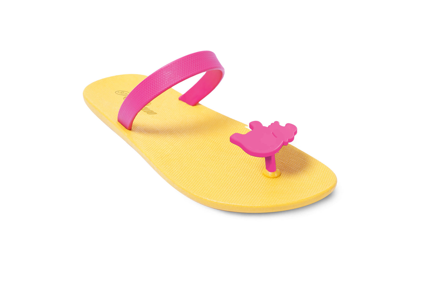 Poppi Hippo Yellow Sole Pink Strap