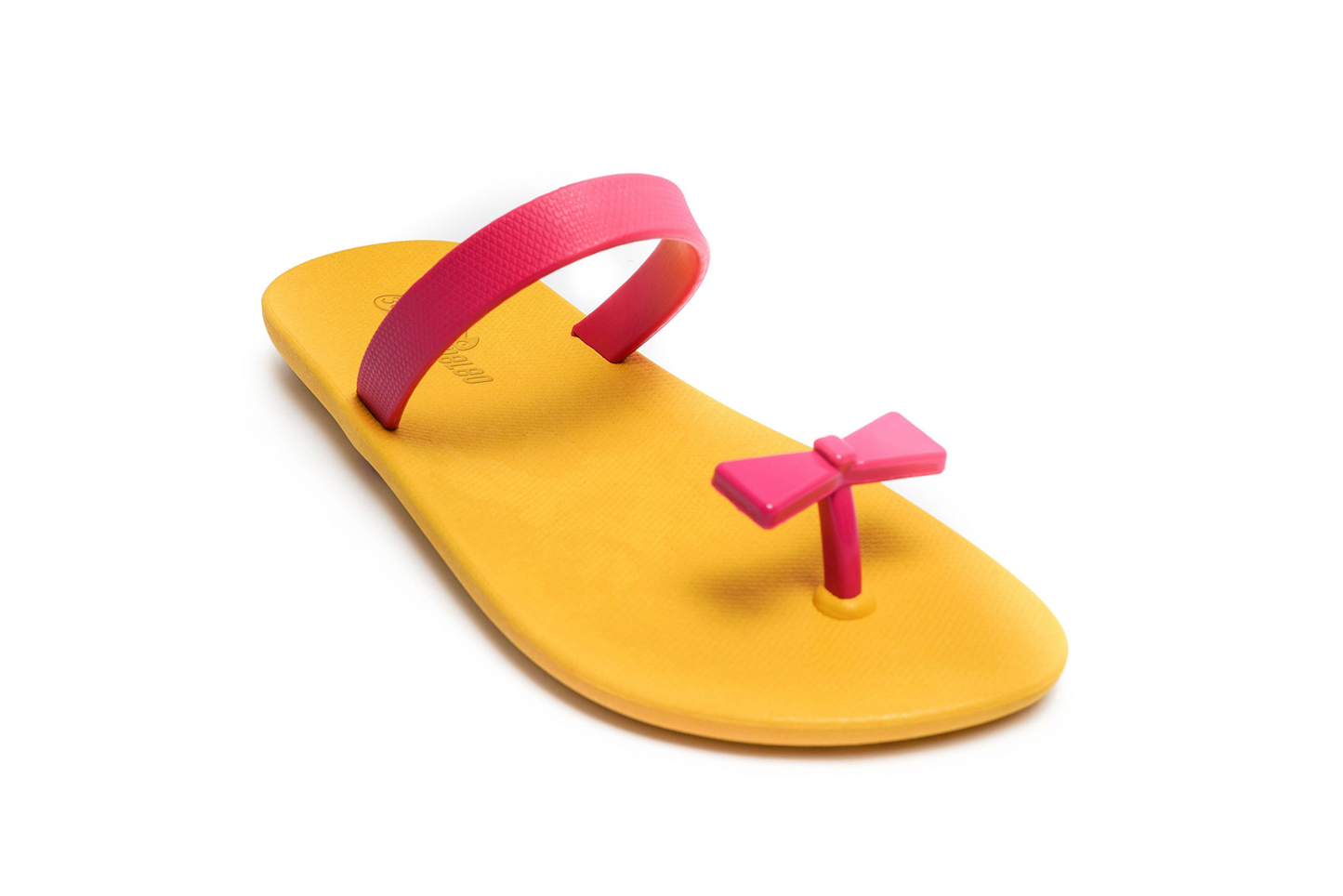 Poppi Bow Yellow Sole Pink Strap