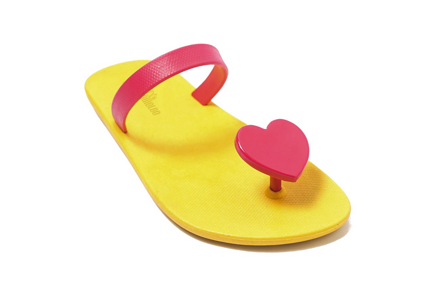 Poppi Heart Yellow Sole Pink Strap