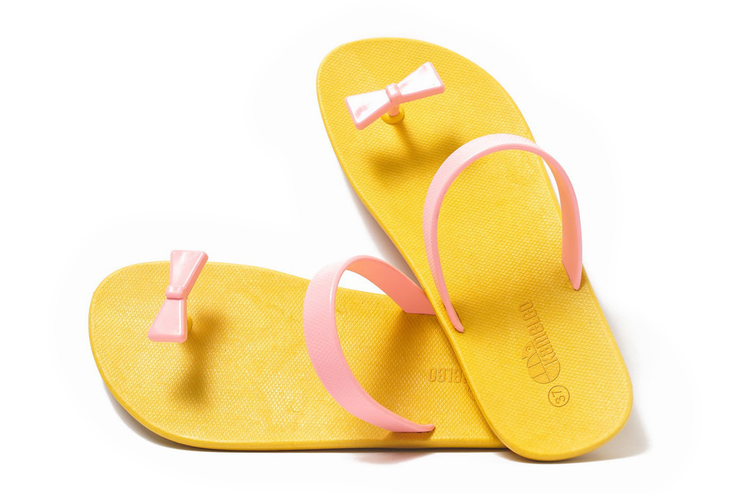 Poppi Bow Yellow Sole LightPink Strap