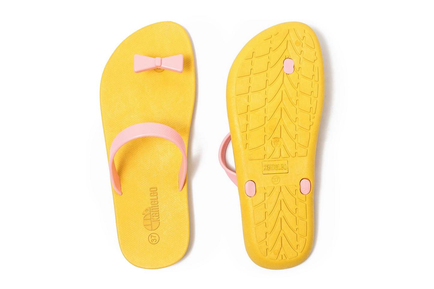 Poppi Bow Yellow Sole LightPink Strap