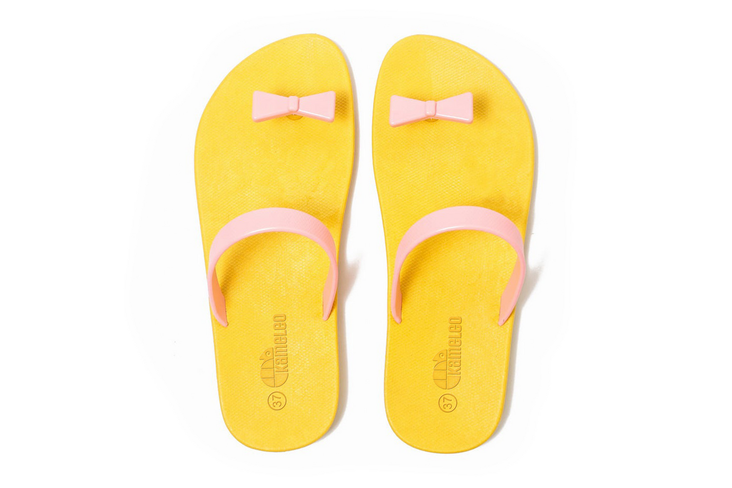 Poppi Bow Yellow Sole LightPink Strap