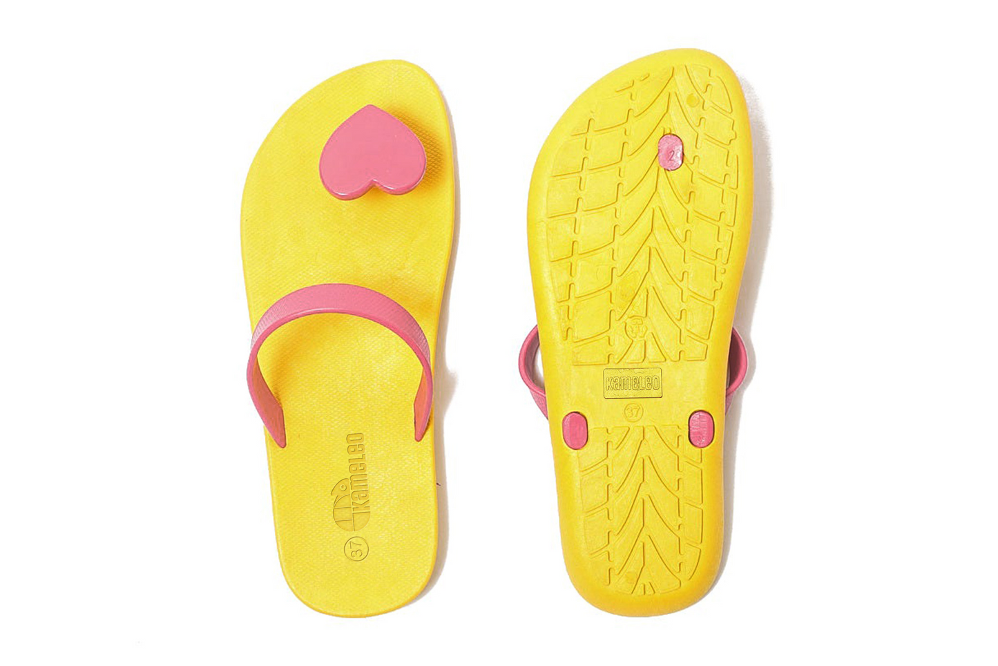 Poppi Heart Yellow Sole LightPink Strap