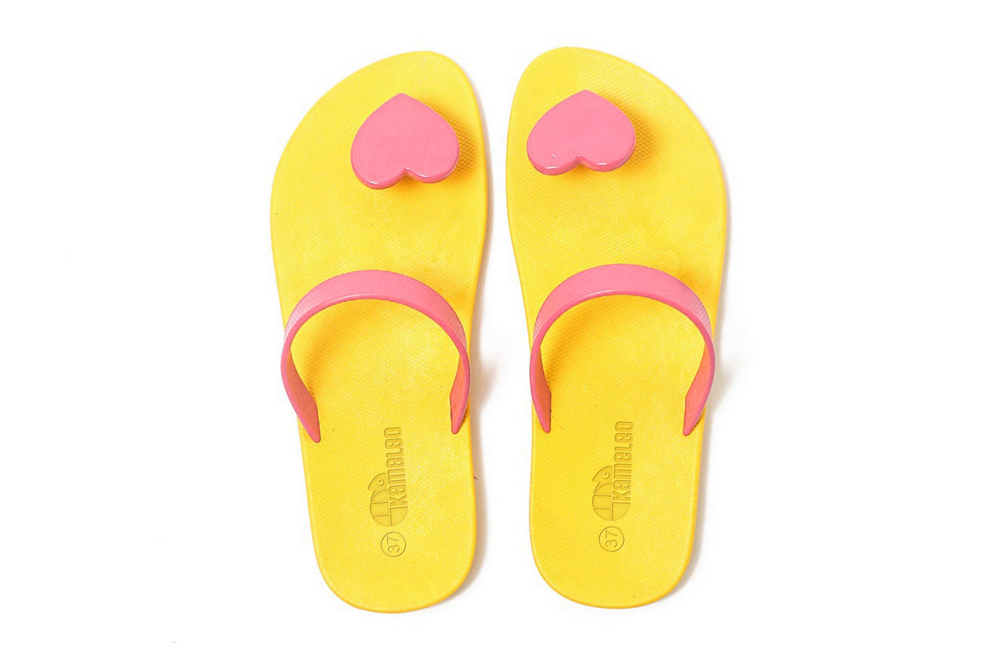 Poppi Heart Yellow Sole LightPink Strap