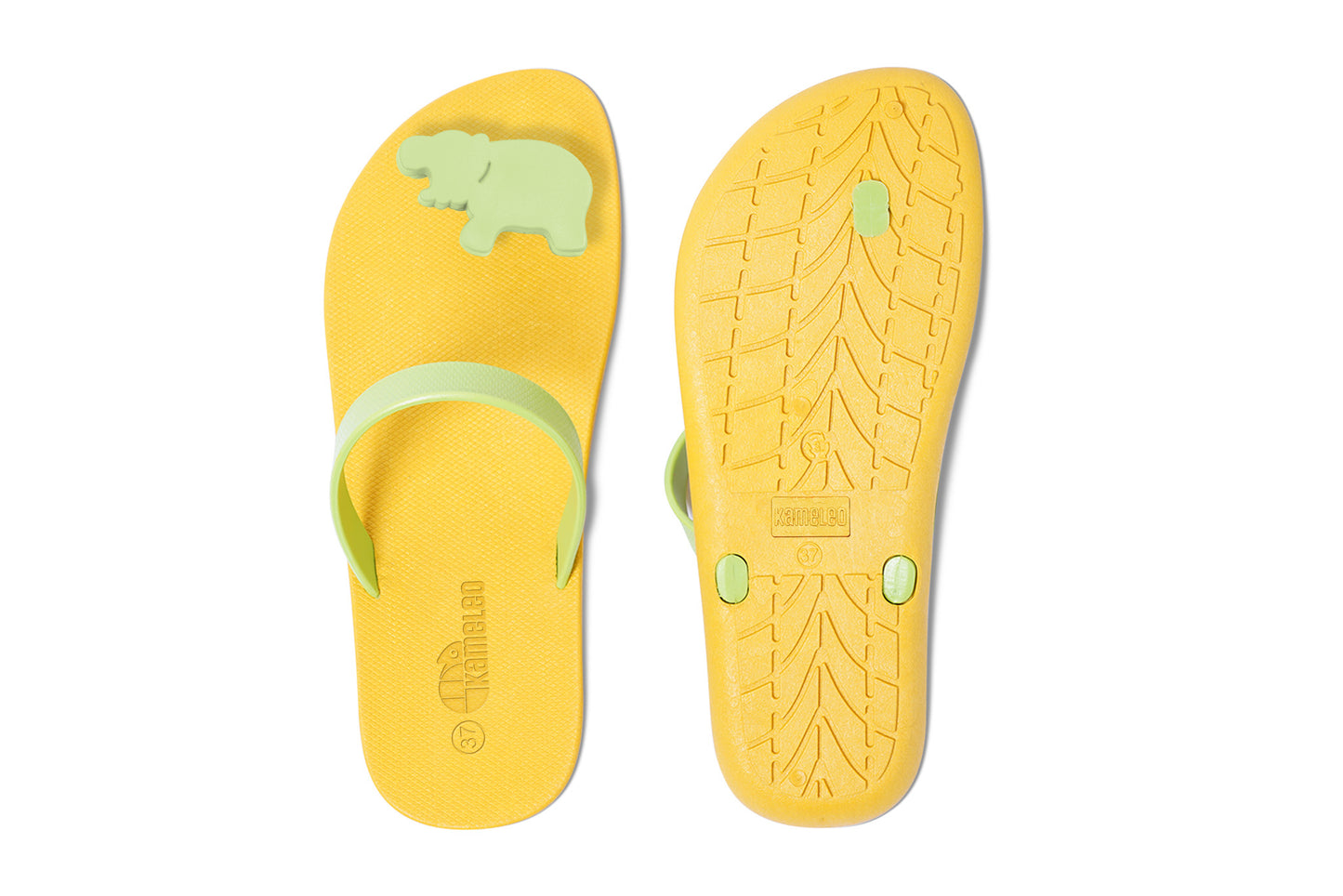 Poppi Hippo Yellow Sole Lime Strap