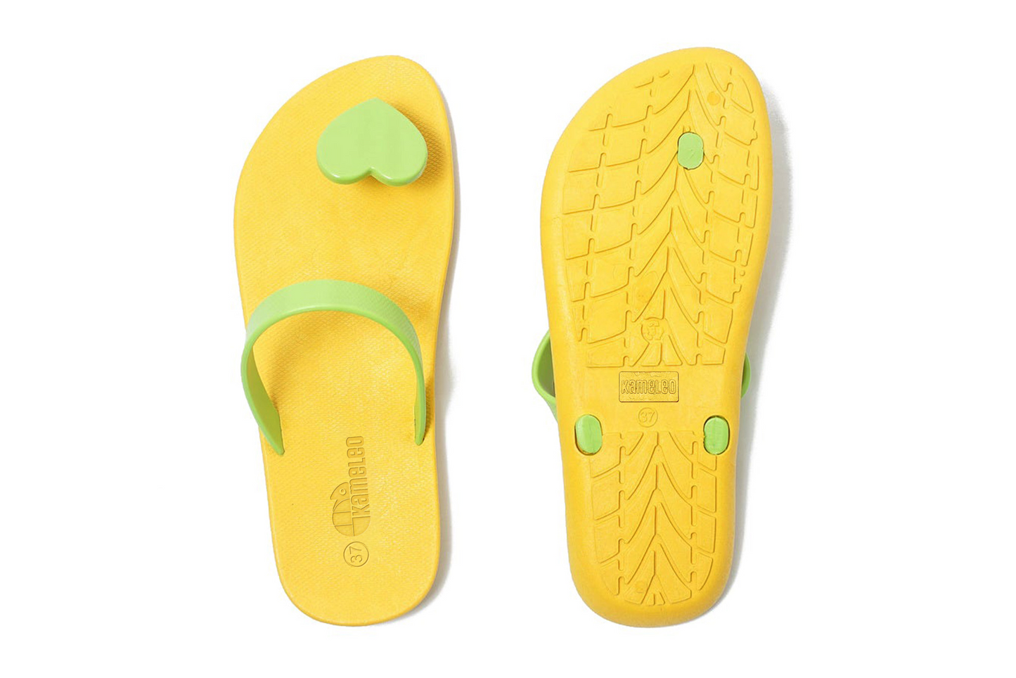 Poppi Heart Yellow Sole Lime Strap