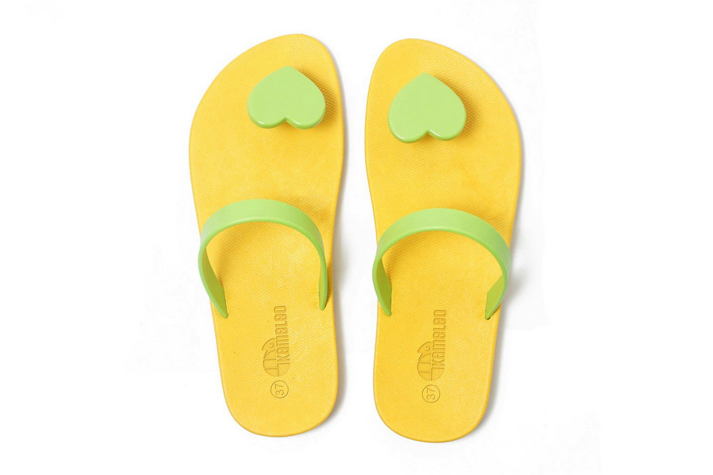 Poppi Heart Yellow Sole Lime Strap