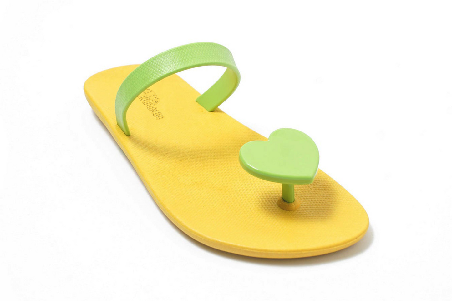 Poppi Heart Yellow Sole Lime Strap