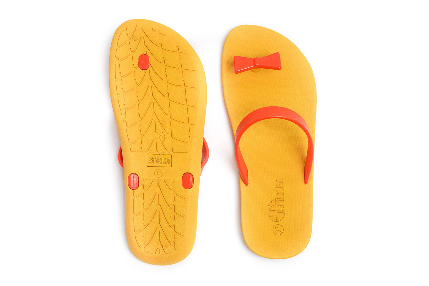 Poppi Bow Yellow Sole Orange Strap