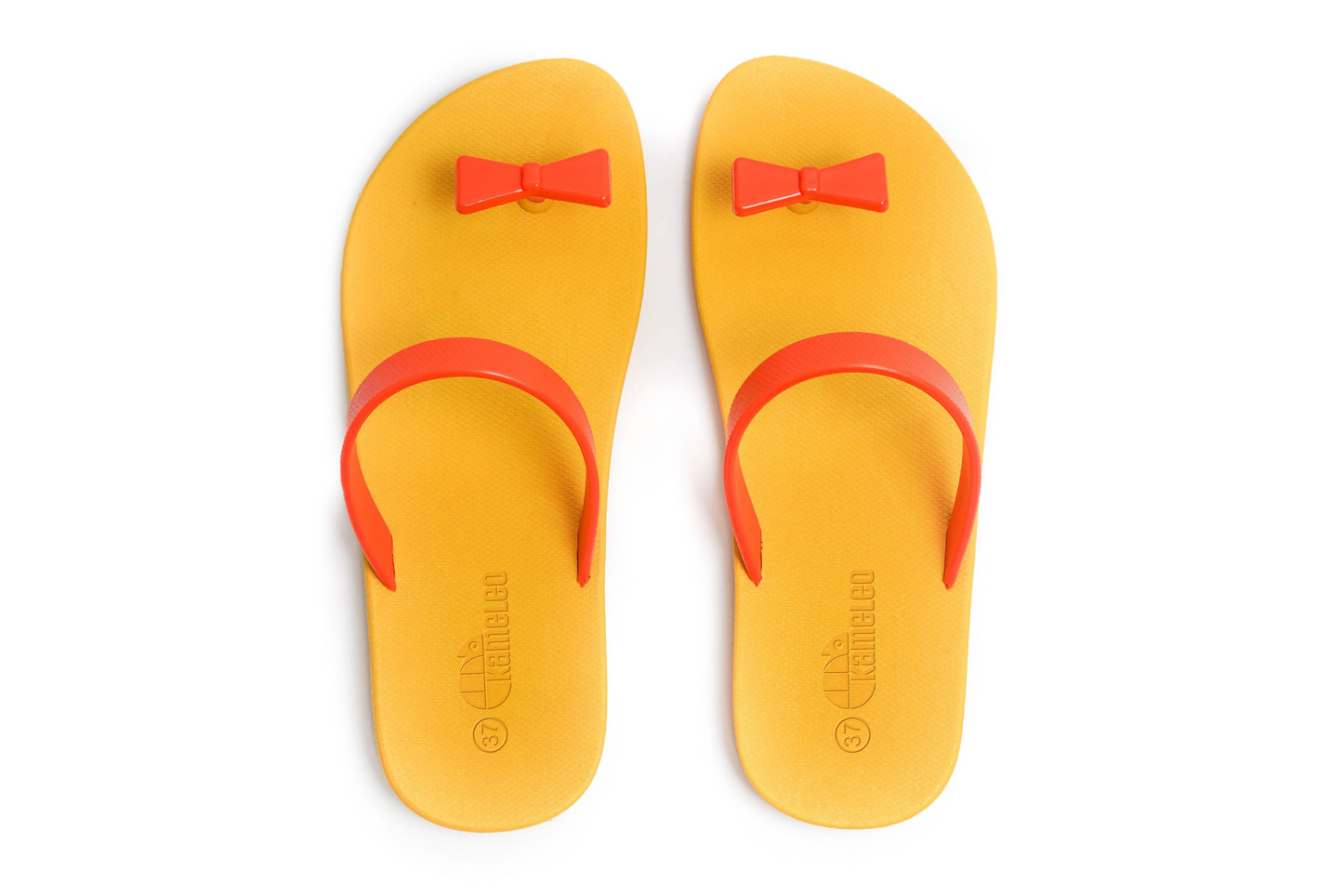 Poppi Bow Yellow Sole Orange Strap