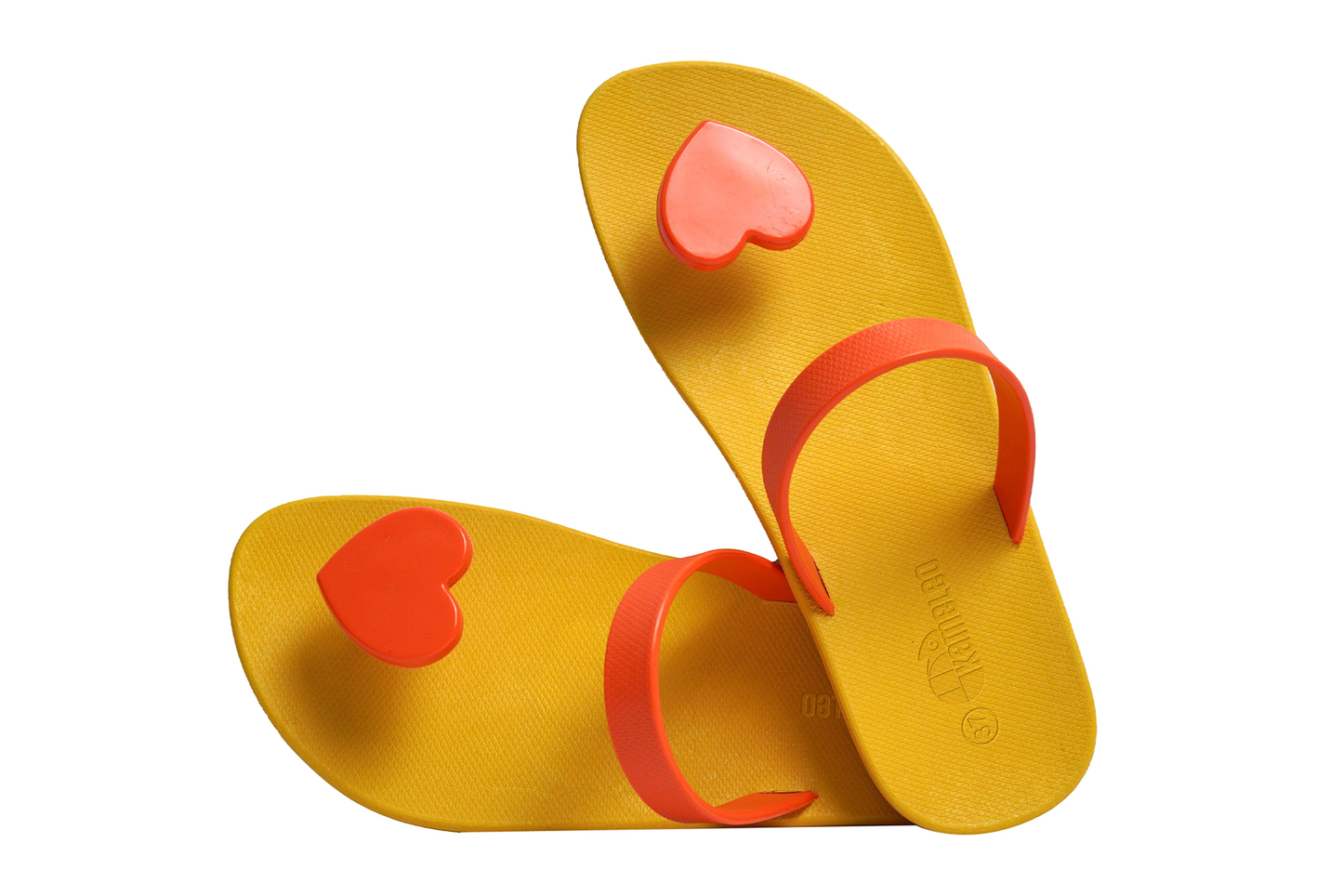 Poppi Heart Yellow Sole Orange Strap