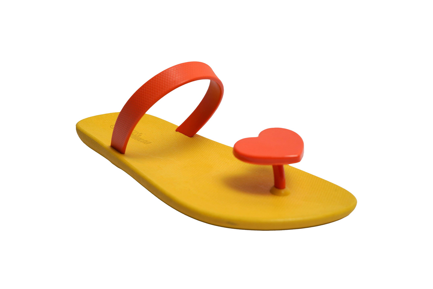 Poppi Heart Yellow Sole Orange Strap
