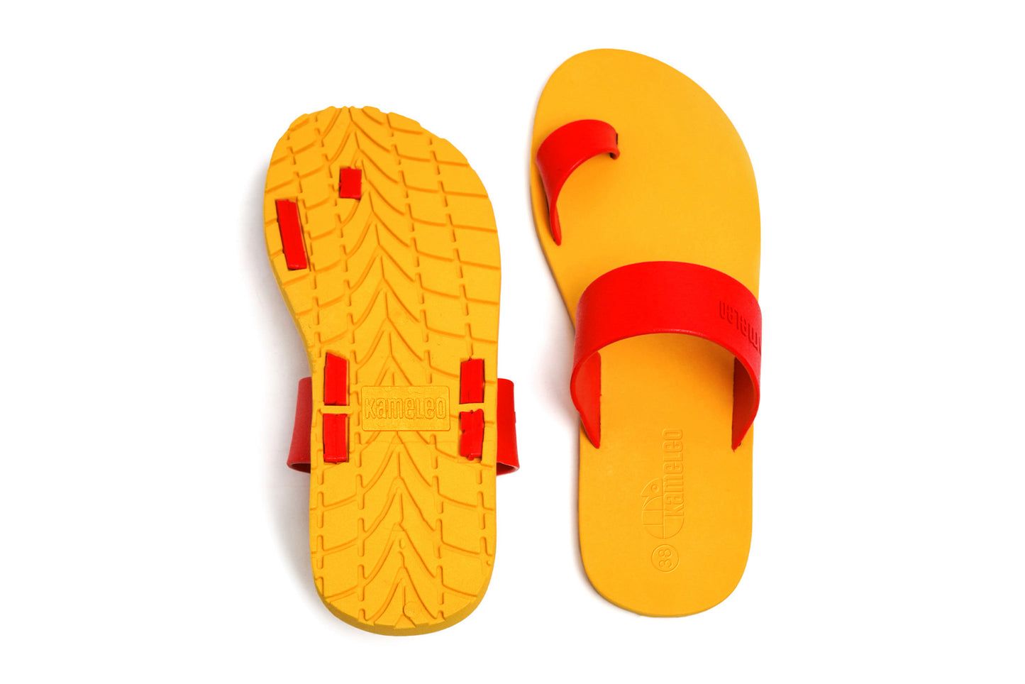 Pop Thumb Yellow Sole Red Strap