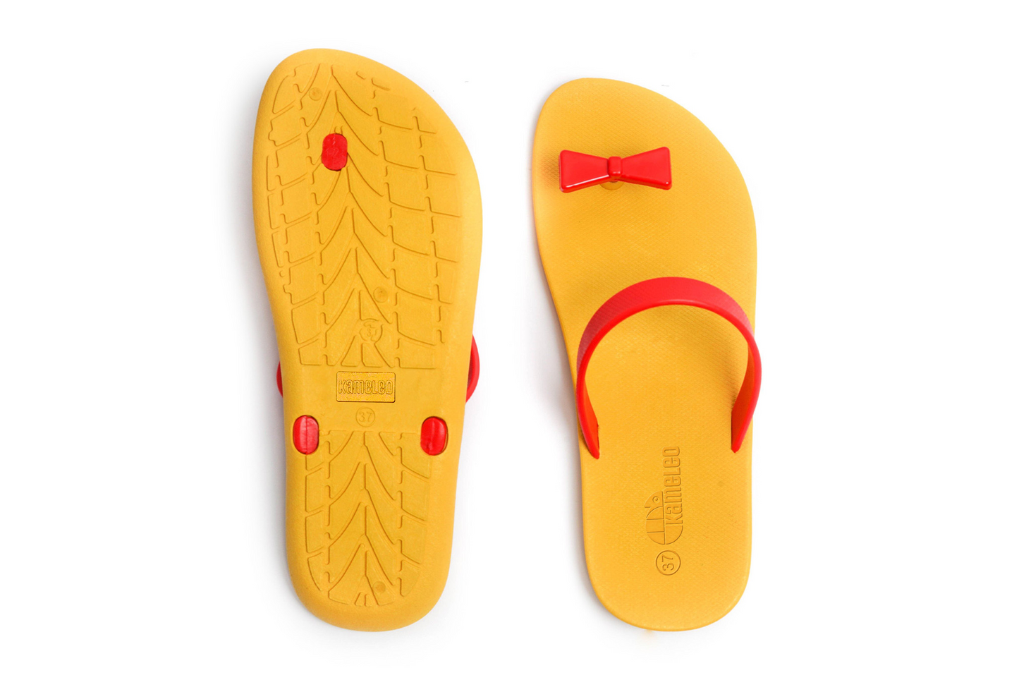 Poppi Bow Yellow Sole Red Strap