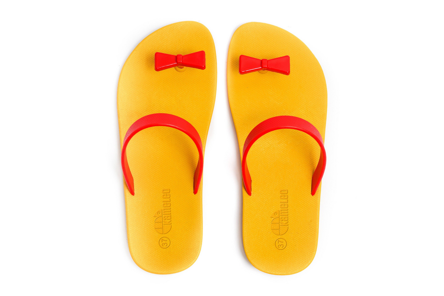 Poppi Bow Yellow Sole Red Strap