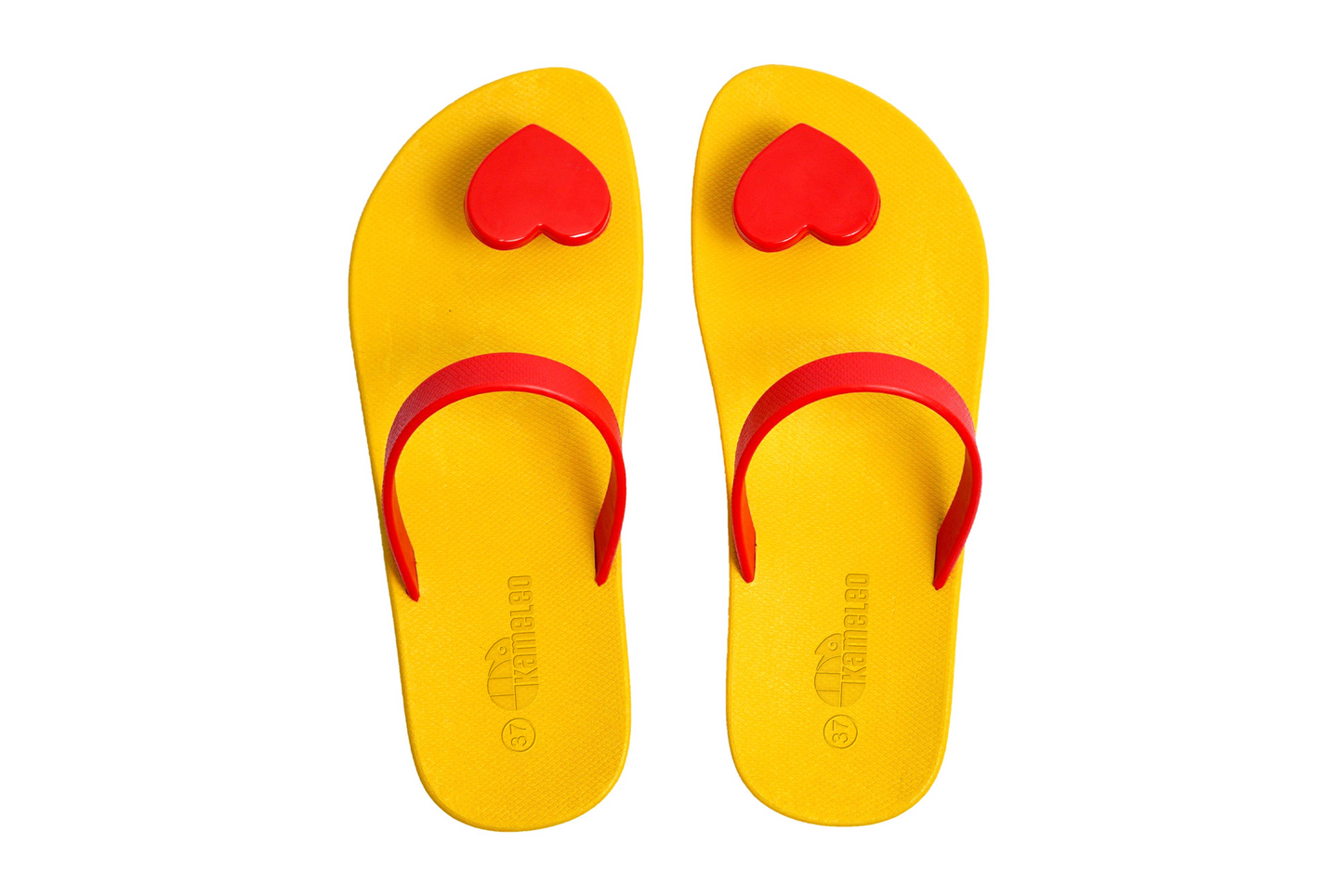 Poppi Heart Yellow Sole Red Strap