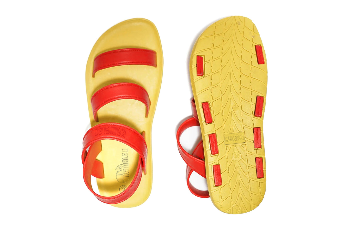 Twin Plus Yellow Sole Red Strap