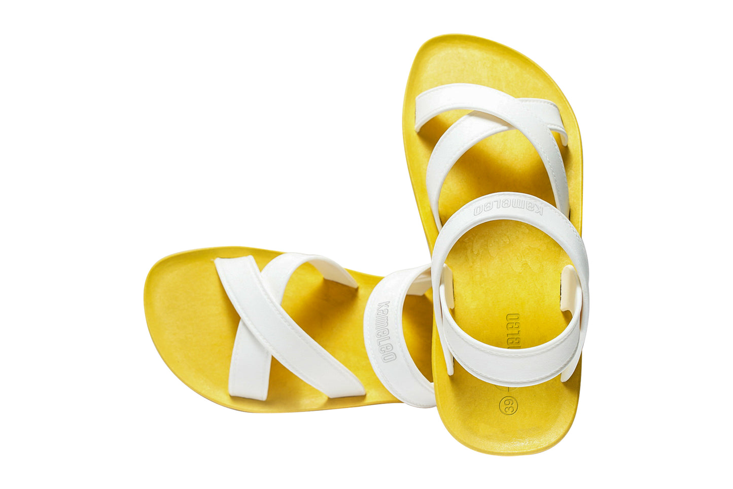 Cross Plus Yellow Sole White Strap