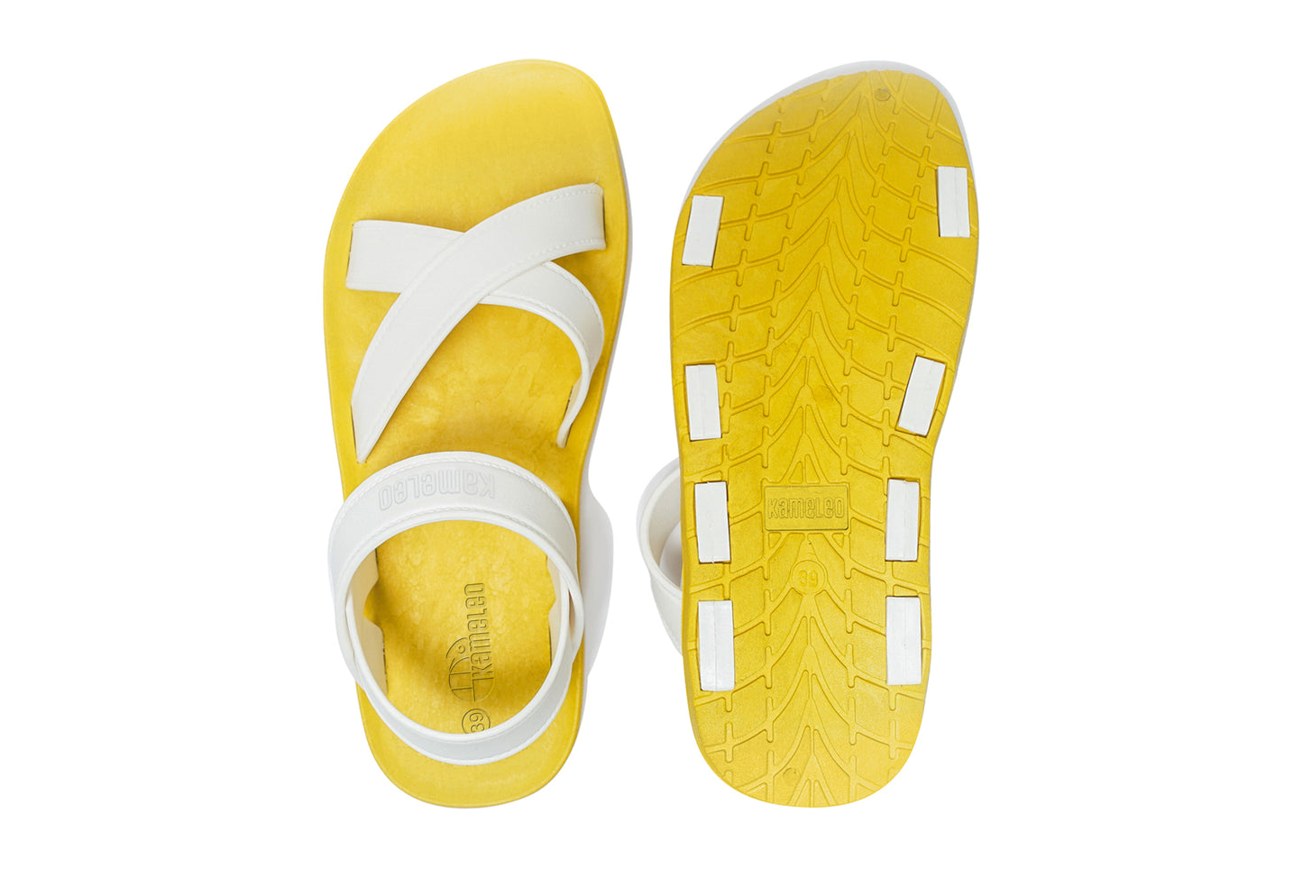Cross Plus Yellow Sole White Strap