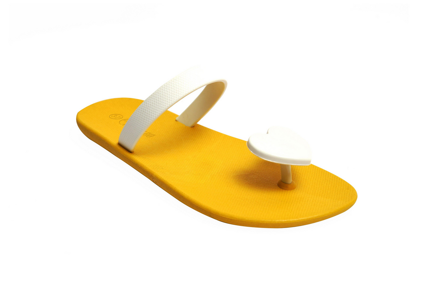 Poppi Heart Yellow Sole White Strap