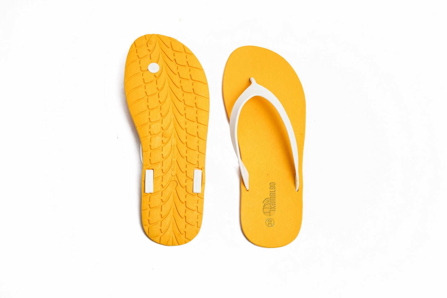 Flippy Yellow Sole White Strap