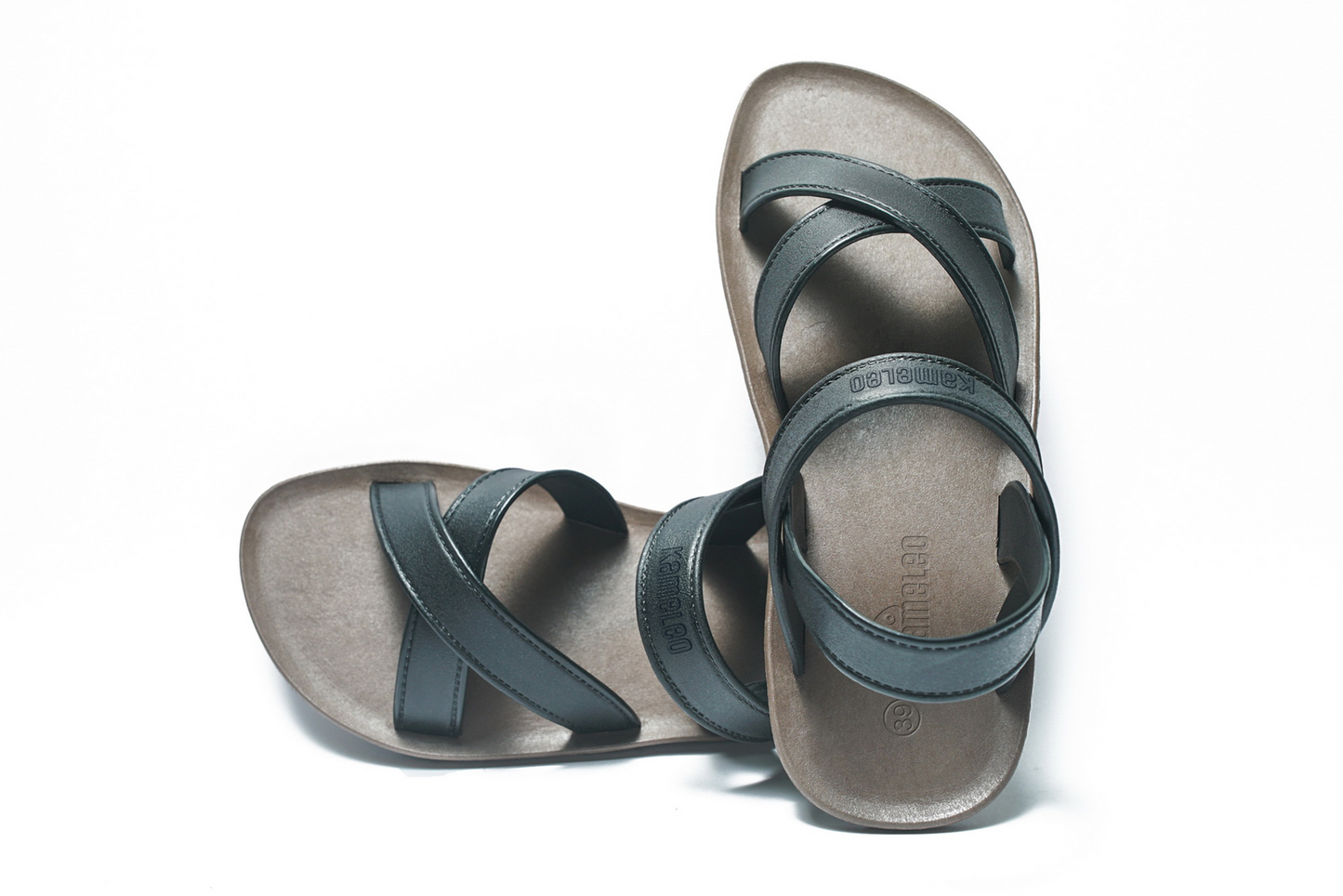 Cross Plus Brown Sole Black Strap
