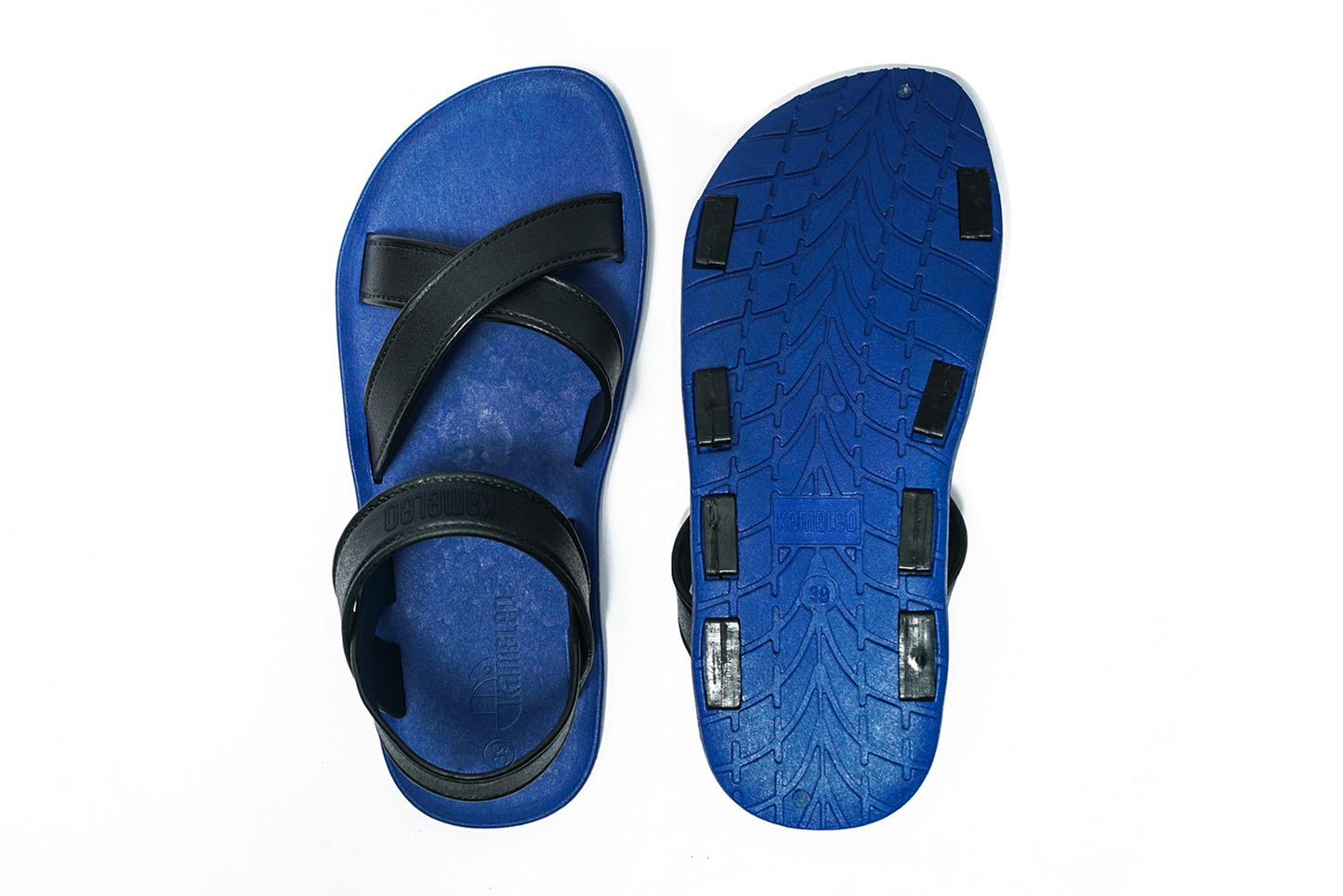Cross Plus Blue Sole Black Strap