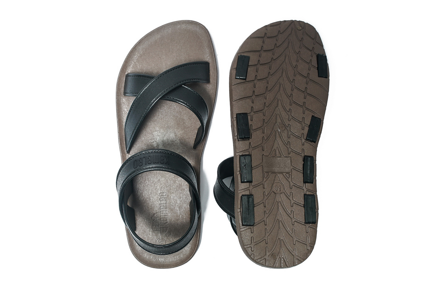 Cross Plus Brown Sole Black Strap